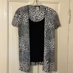 Sparkly Cheetah Print Two Layer Blouse